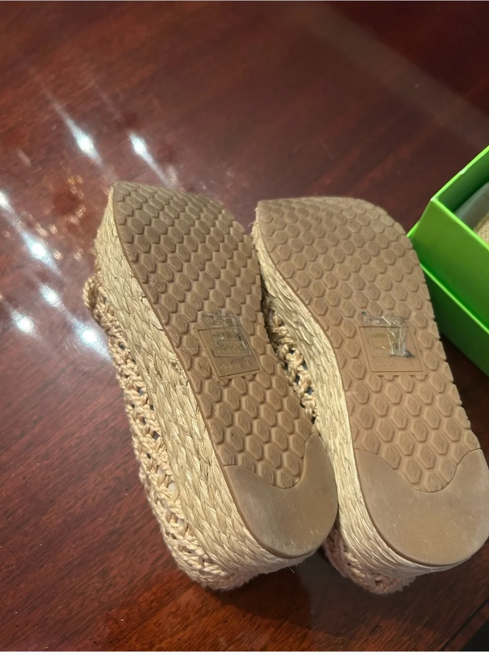 Dolce Vita Woven Tan Espadrille Loafers with Knot Detail